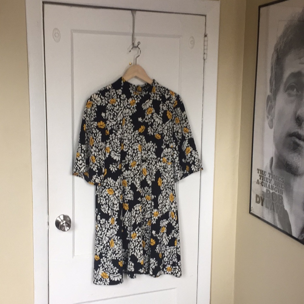 ZARA Black Modern Floral Dress